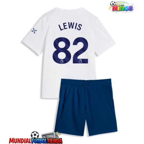 Camiseta Manchester City Rico Lewis #82 Tercera Equipación Replica 2026-27 para niños mangas cortas (+ Pantalones cortos)